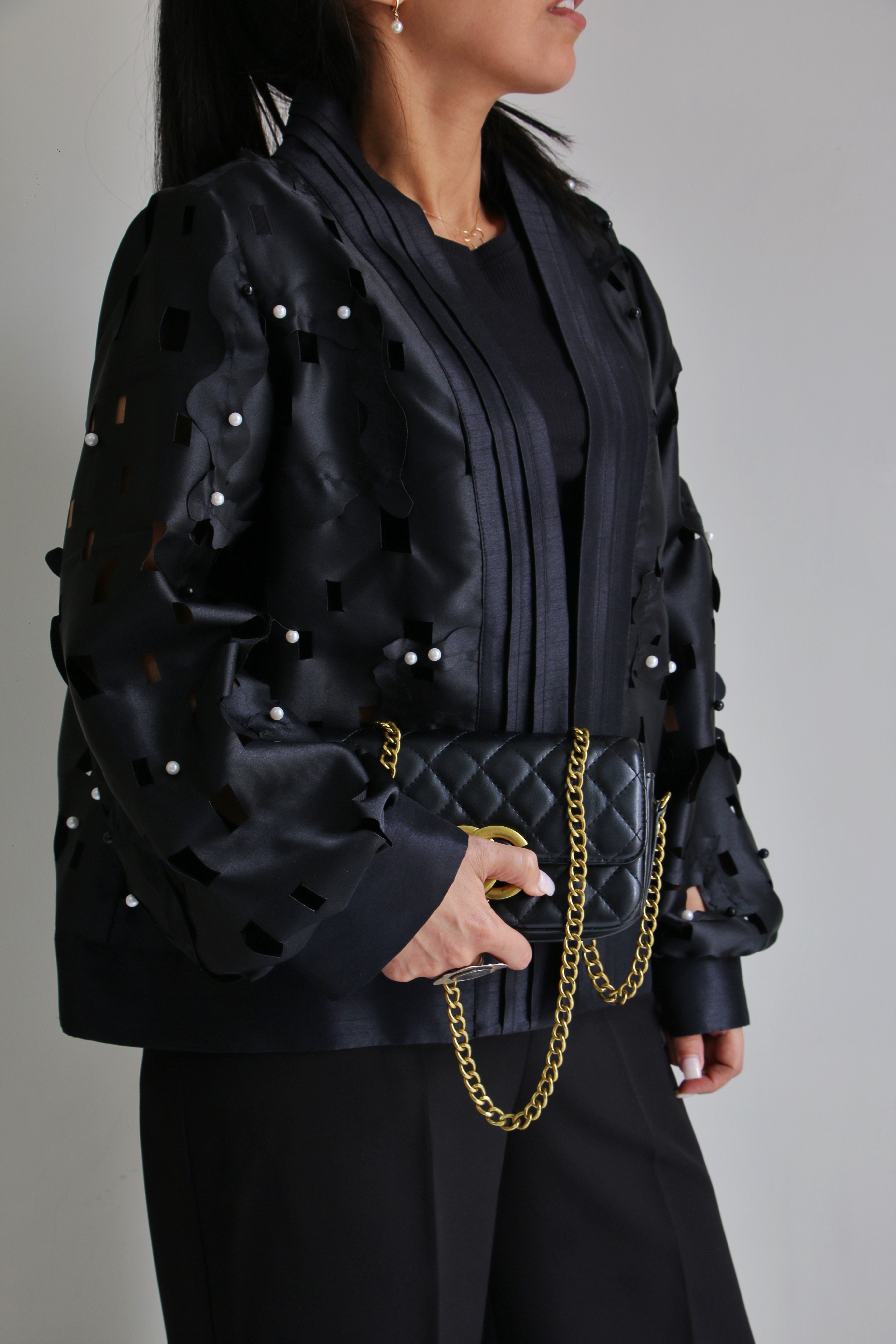 کت براده دوزی زنانه ساتن مات